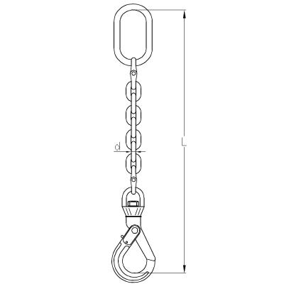 Zawiesia łańcuchowe 1-cięgnowe z hakiem obrotowym bezpiecznym 